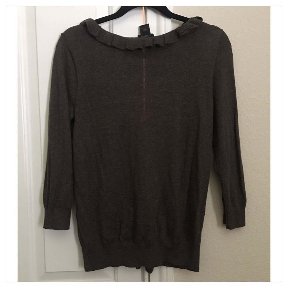 Ann Taylor Ruffle Trim Cardigan - Picture 2 of 9